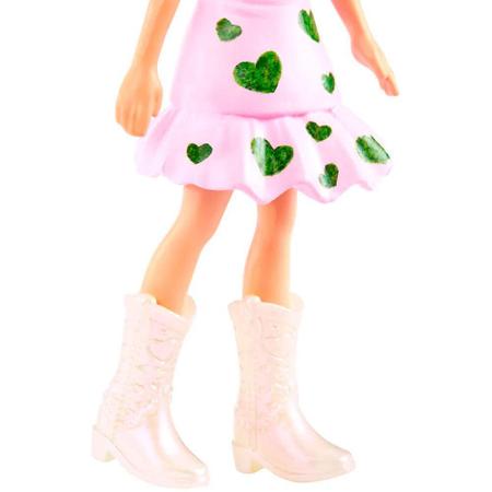 Polly Pocket Boneca Básica Vestido Xadrez Rosa - Mattel - nivalmix