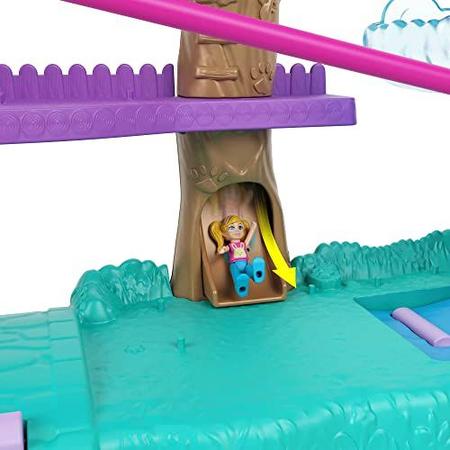Imagem de Polly Pocket Doll House com 2 Micro Bonecas e Acessórios, Carro de Brinquedo, Funriture e 4 Pets Expandable Pet Adventure House Presentes para Crianças