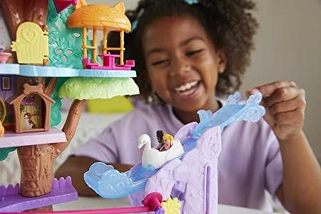 Imagem de Polly Pocket Doll House com 2 Micro Bonecas e Acessórios, Carro de Brinquedo, Funriture e 4 Pets Expandable Pet Adventure House Presentes para Crianças