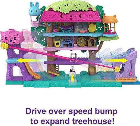Imagem de Polly Pocket Doll House com 2 Micro Bonecas e Acessórios, Carro de Brinquedo, Funriture e 4 Pets Expandable Pet Adventure House Presentes para Crianças