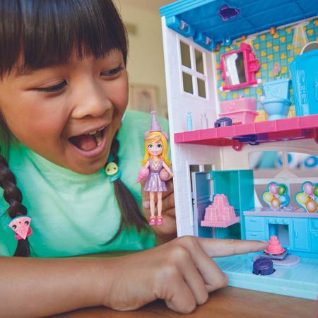 Casa Portátil Polly Pocket Gigante Casinha Surpresas Boneca Vários  Ambientes Escala Polly Matel Poly, Magalu Empresas