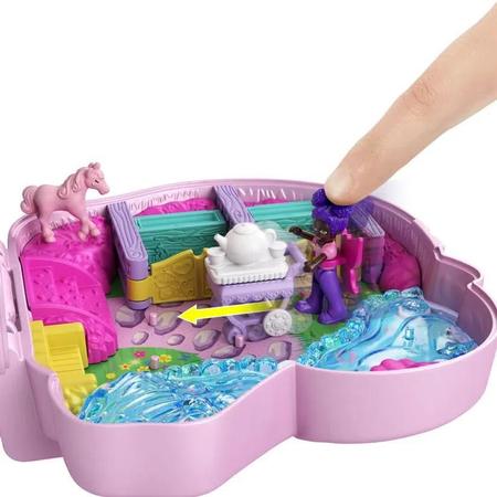 Polly Pocket Brinquedo Estojo Festa do chá de unicórnio