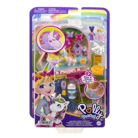 Polly Pocket Mini Estojo Festa Do Chá Unicórnio - Mattel