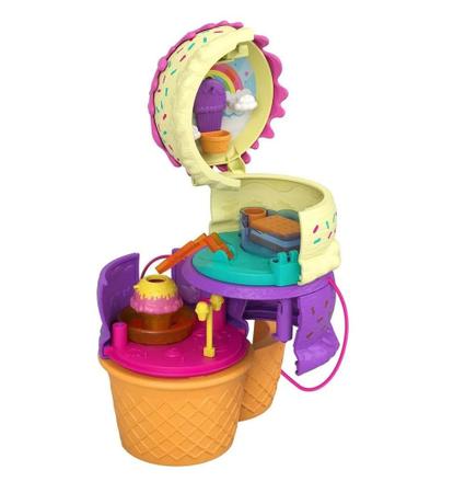 Boneca Polly Pocket Parque Infantil Roda E Surpresa Sorvete