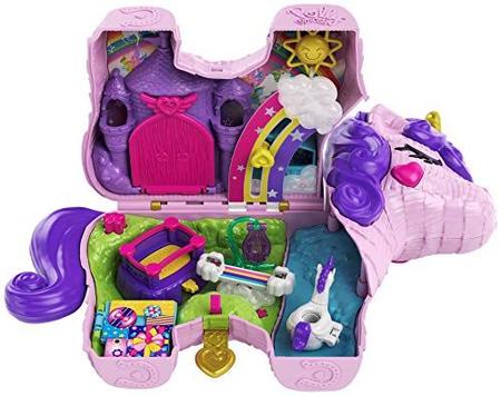 Polly Pocket Unicorn Party Large Compact Playset com Micro Polly