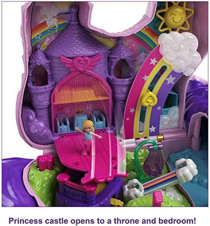 Polly Pocket Unicorn Party Large Compact Playset com Micro Polly & Lila  Dolls, mais de 25 surpresas para descobrir e divertir áreas de jogo da  festa da princesa: Bouncy House, Castle, Swings