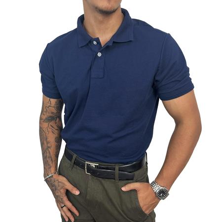 Imagem de Polo Masculina Piquet Alta Qualidade Camisa Básica 100% Algodão Gola Polo Uniforme Casual