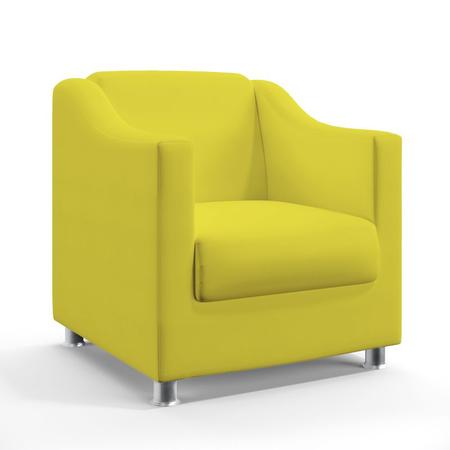 Poltrona Alya com Puff Quasar Sued Amarelo Aradecor Imagem de Poltrona Alya com Puff Quasar Sued Amarelo Aradecor