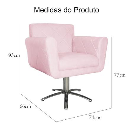 Imagem de Poltrona Atenas Pés Giratório Metal Suede Escolha sua cor - W&ampD Decor