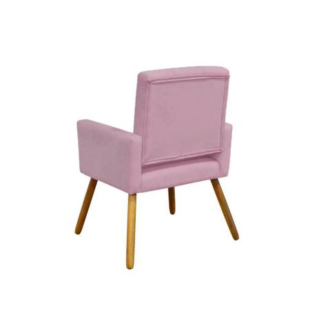 Imagem de Poltrona Cadeira Camila Clinica Escritório Recepção Consultório Suede Rosa Bebê - Dl Decor