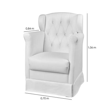 Imagem de Poltrona Cadeira de Amamentação Balanço e Puff Eliza Corano Star Confort