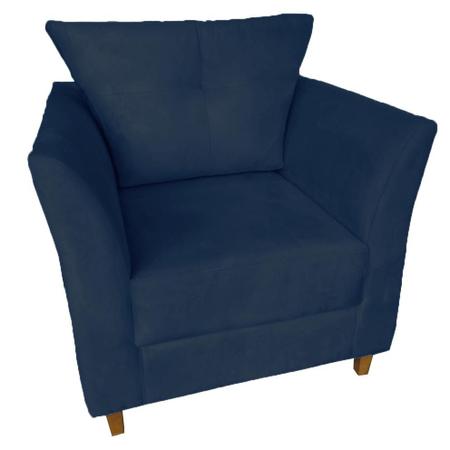 Imagem de Poltrona Cadeira Decorativa Isis Clinica Escritório  Suede Azul Marinho - Dl Decor