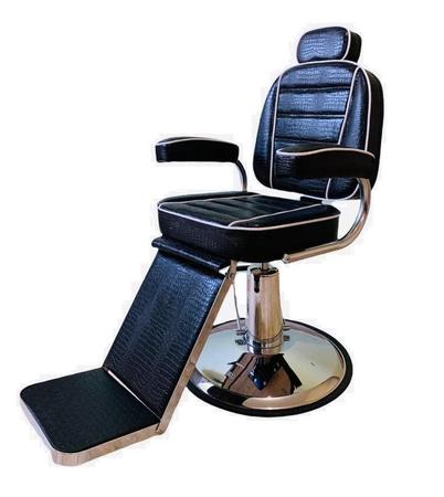Poltrona Cadeira P/ Barbeiro Reclinável Fluence Base Redonda