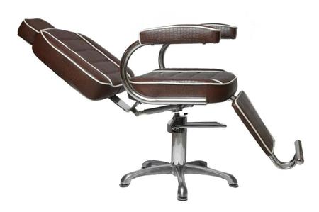 Cadeira Poltrona Barbeiro Arizona Com Apoio De Perna - Fabricante: Darus  Design - Cor: Marrom Croco