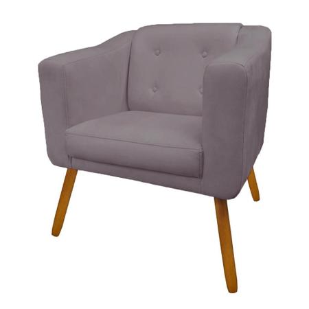 Imagem de Poltrona Cadeira Sofá Sala Estar Lavinia Recepção Escritório Suede Rosê - DL Decor