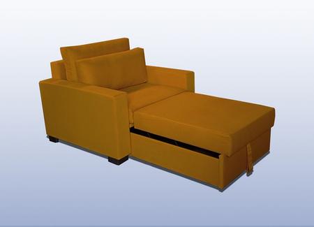 Imagem de Poltrona Cama Meca_MA com 80cm interno que se Transforma em Sofá Cama Solteiro Super Resistente e Confortável em Sarja 1050