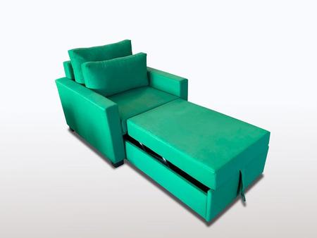 Imagem de Poltrona Cama Meca_MA que se Transforma em Sofá Cama Solteiro Resistente e Confortável em Sarja Algodão 6113