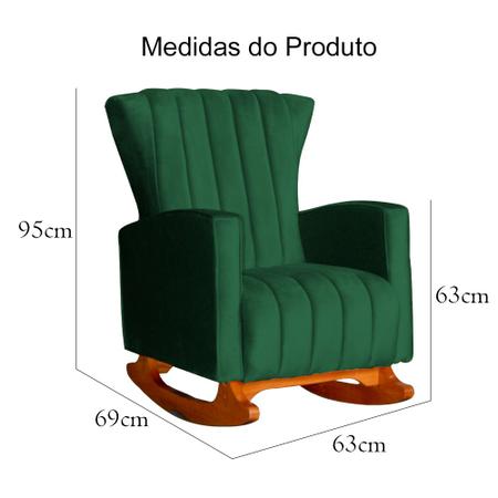 Imagem de Poltrona Com Balanço E Puff Melinda Veludo Verde Mz Decor