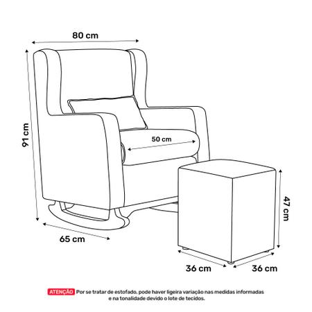 Imagem de Poltrona de Amamentação e Descanso Zoe com Base Balanço e Puff Veludo Rosê - Desk Design