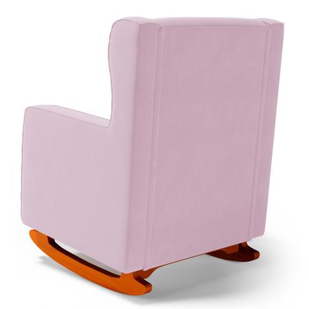 Imagem de Poltrona de Amamentação e Descanso Zoe com Base Balanço Sintético Rosa Bebê - Desk Design