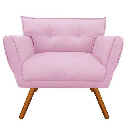 Imagem de Poltrona Decorativa Anitta Suede Rosa Bebê - D'Rossi