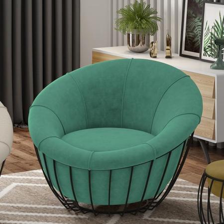 Poltrona Decorativa Base Metal Wasse SL 946 Moll - Molufan Imagem de Poltrona Decorativa Base Metal Wasse SL 946 Moll