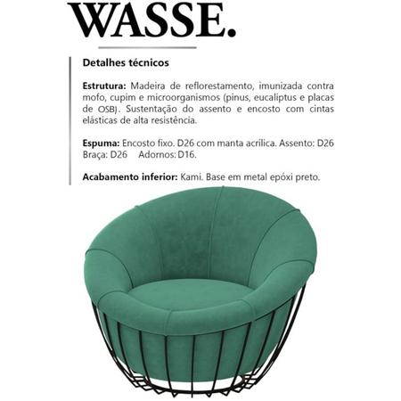 Poltrona Decorativa Base Metal Wasse SL 946 Moll - Molufan Imagem de Poltrona Decorativa Base Metal Wasse SL 946 Moll