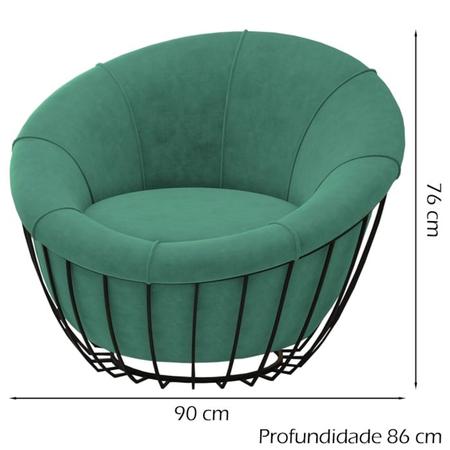 Poltrona Decorativa Base Metal Wasse SL 946 Moll - Molufan Imagem de Poltrona Decorativa Base Metal Wasse SL 946 Moll