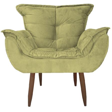 Imagem de Poltrona Decorativa Cadeira Opala Sala Quarto Recepção Consultório Closet Sala de estar Área Gourmet Área de lazer Luxo Suede Amarelo