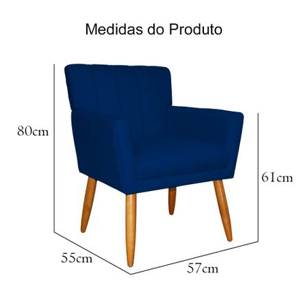 Imagem de Poltrona Decorativa Cecilia Azul Marinho - Malta Decor