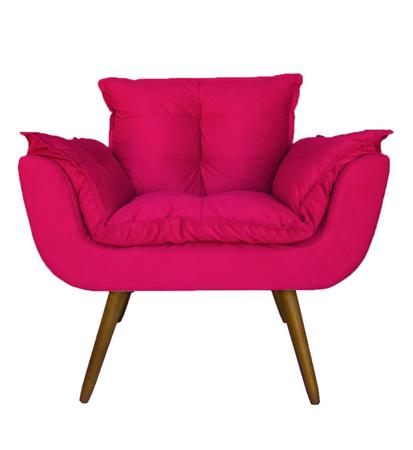 Imagem de Poltrona Decorativa Estofada Para Salão de Beleza Opala Suede Rosa Pink - LM DECOR