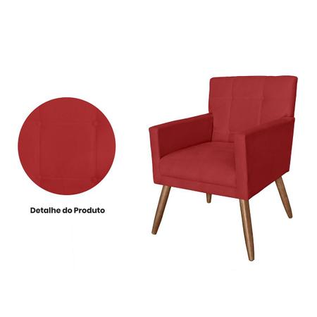 Imagem de Poltrona Decorativa Estofada Pés Palito Para Escritório Onix Suede Vermelho - LM DECOR