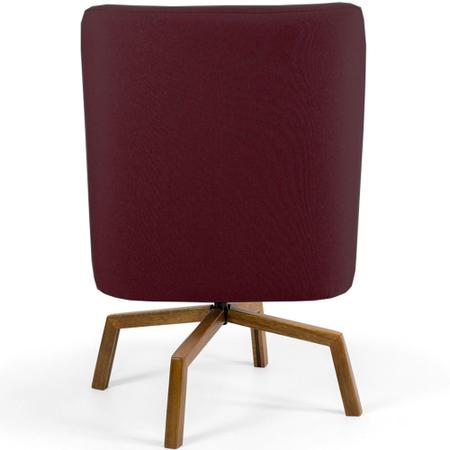 Imagem de Poltrona Decorativa Giratória Base Ka Castanho Pérsia D02 Veludo Marsala C-278 - Lyam Decor