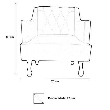 Imagem de Poltrona Decorativa Julia Suede Marrom Pés Madeira Mz Decor