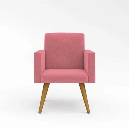 Imagem de Poltrona Decorativa Nina Cadeira Recepção Rosa