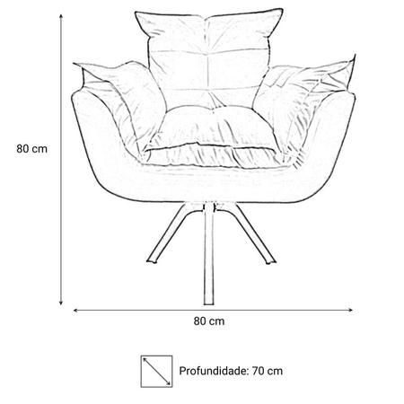 Imagem de Poltrona Decorativa Opala Base Giratória Suede Azul Tifany Mz Decor