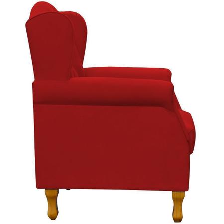 Imagem de Poltrona Decorativa Para Sala de Estar Yara Suede Vermelho - Lyam Decor