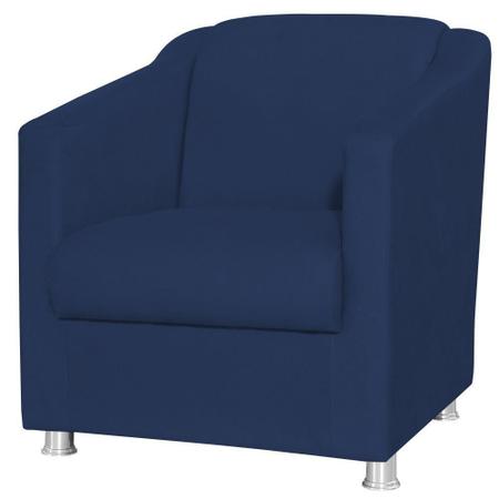 Imagem de Poltrona Decorativa Para Sala e Escritório Laura Suede Azul Marinho - Lyam Decor