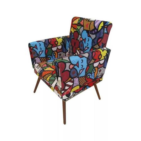 Imagem de Poltrona Decorativa Pés Palito Nina Suede Romero Brito - DS Móveis