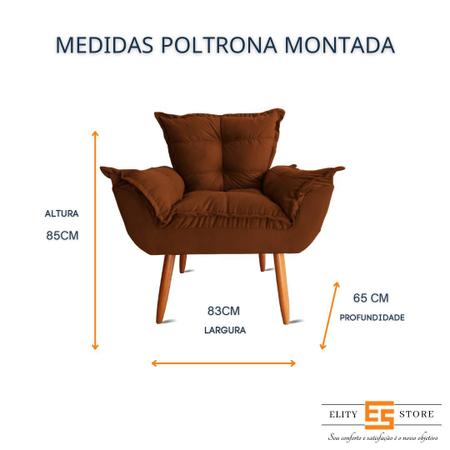 Imagem de Poltrona Decorativa Pés Palito Opala Suede - Elity Store