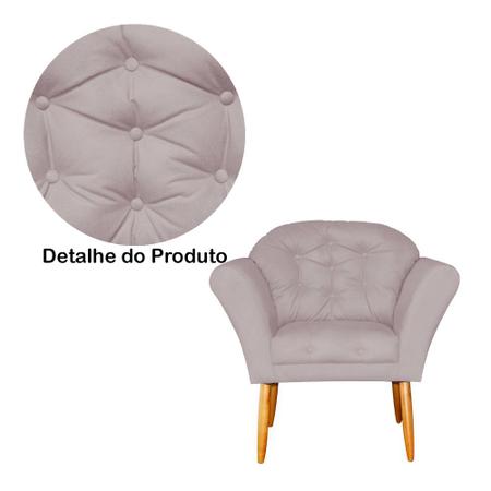 Imagem de Poltrona Decorativa Pés Palito Para Salão de Beleza Amélia Suede Lilás - DL DECOR