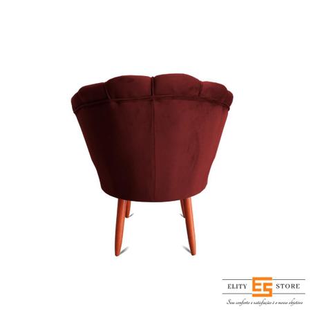 Imagem de Poltrona Decorativa Pés Palito Pétala Suede - Elity Store