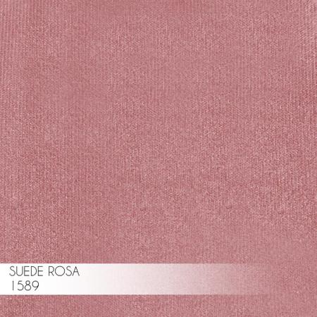 Imagem de Poltrona Decorativa Sala de Estar Caim Base de Madeira Preto Suede Rosa G41 - Gran Belo