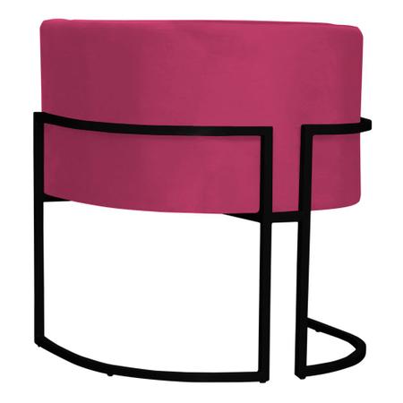 Imagem de Poltrona Decorativa Sala de Estar Luana Base Preta Veludo Pink - Montanaris Decor