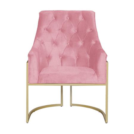 Poltrona Decorativa Vick Base em Metal Suede - MALTA DECOR Imagem de Poltrona Decorativa Vick Base em Metal Suede - MALTA DECOR