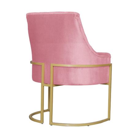 Poltrona Decorativa Vick Base em Metal Suede - MALTA DECOR Imagem de Poltrona Decorativa Vick Base em Metal Suede - MALTA DECOR