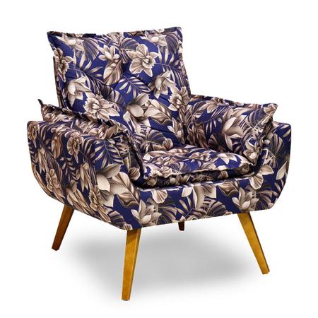 Imagem de Poltrona Decorativo Opala Estampado Lançamento Confortável