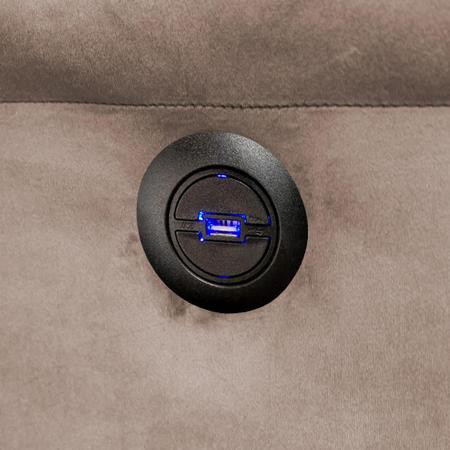 Imagem de Poltrona do Papai Reclinável Massageadora Elétrica com USB Simon F05 Veludo Creme - Lyam Decor