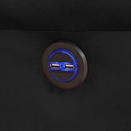 Imagem de Poltrona do Papai Reclinável Massageadora Elétrica com USB Simon F05 Veludo Preto - Lyam Decor
