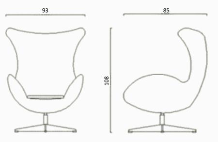 Poltrona Egg Arne Jacobsen Aluminio Relax Com Trava Bicolor Vermelho e Preto - ErgoDecor Imagem de Poltrona Egg Arne Jacobsen Aluminio Relax Com Trava Bicolor Vermelho e Preto